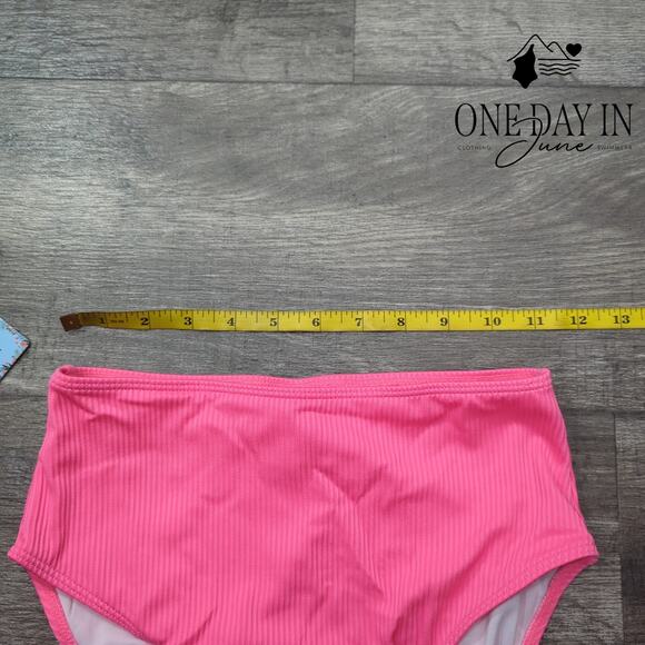 Yonique Ribbed Crop High Waist Bikini Swimsuit Size S - Picture 5 of 7